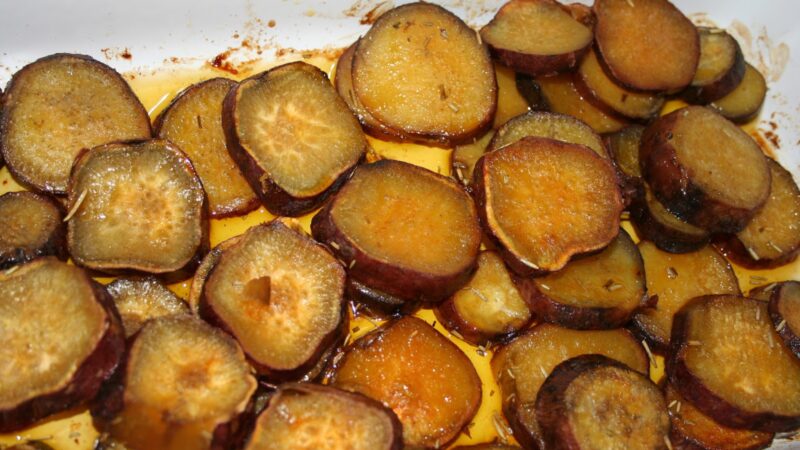 Batata doce assada no forno