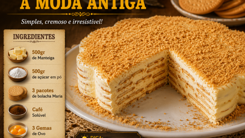 Bolo de bolacha à moda antiga