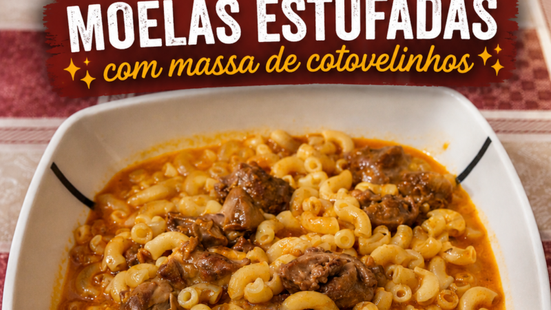 Moelas estufadas com massa de cotovelinhos