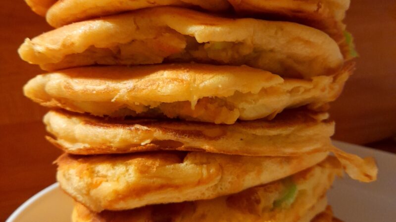 Panquecas de cenoura e alho francês