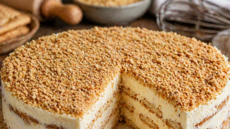 Bolo de bolacha e gelatina
