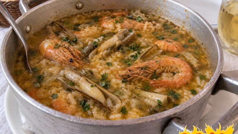 Arroz de lingueirão com camarão