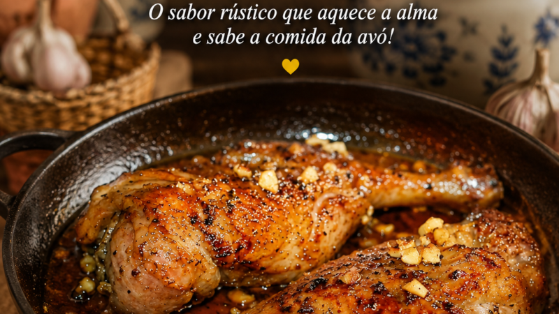 Pernas de frango do campo com molho de pimenta