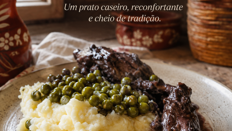 Coelho em vinho tinto com puré