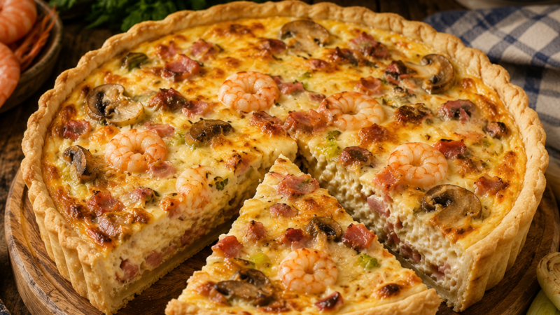 Quiche do mar e da terra