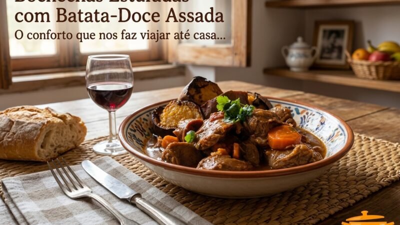 Bochechas Estufadas com Batata-Doce Assada