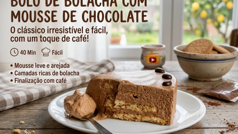 Bolo de bolacha com mousse de chocolate