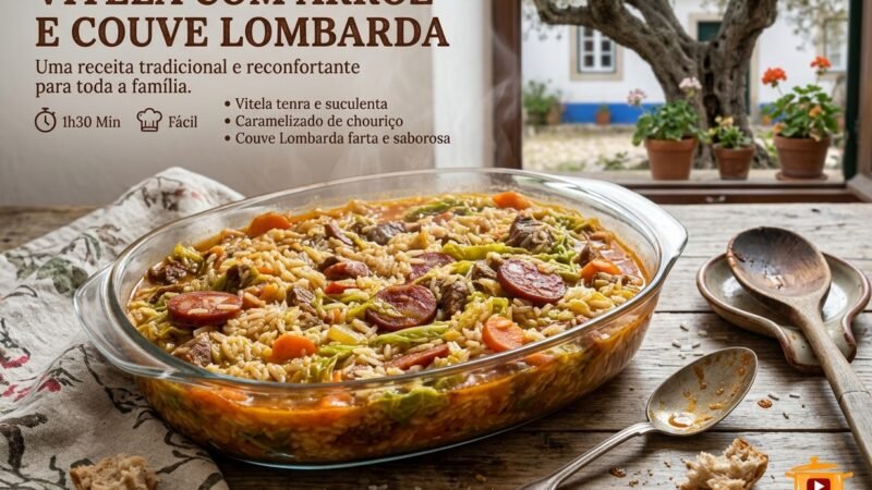 VITELA COM ARROZ E COUVE LOMBARDA