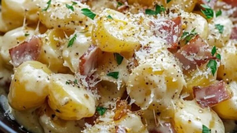 Batatas à carbonara