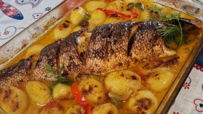 Pargo com Batatinhas no forno