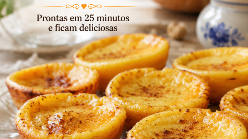 Queijadas de abóbora e canela – prontas em 25 minutos e ficam deliciosas