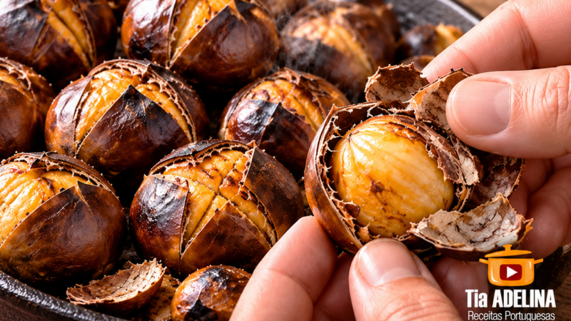 Receita Tradicional de Castanhas assadas e como descascar facilmente