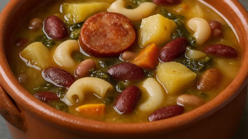 Sopa de Feijão Encarnado e Chouriço