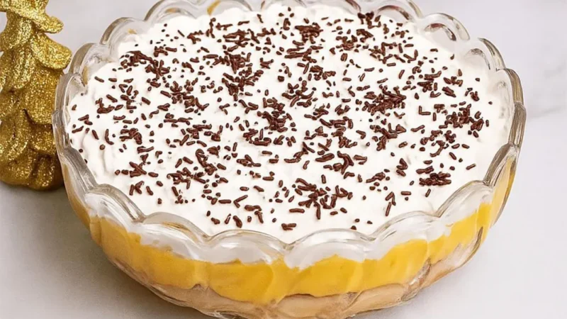 Doce de pudim com bolacha Maria