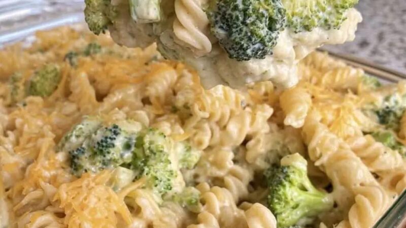 Gratinado de massa fusilli com brócolos