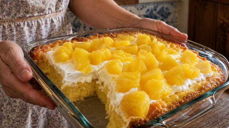 Bolo de Ananás no pirex
