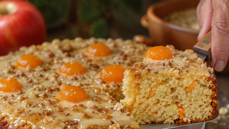 Bolo de Aveia, Maçã e Cenoura 