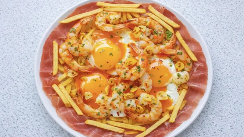 Ovos Rotos com camarão