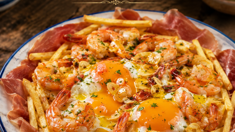 Ovos Rotos com camarão