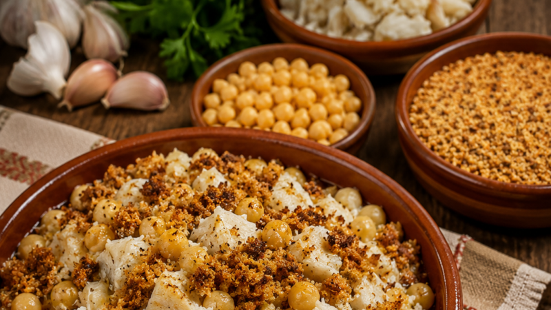 Chícharos com Bacalhau e Broa