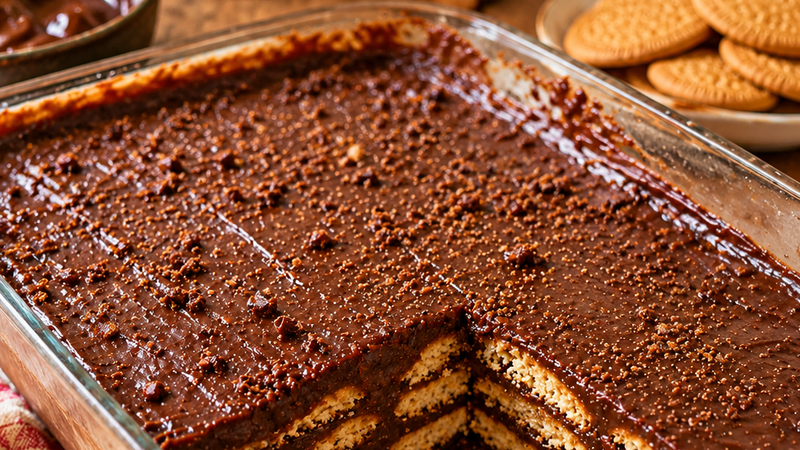 Sobremesa de Chocolate e Bolacha
