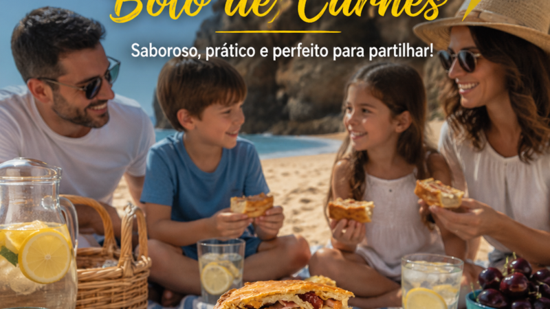 Qual é o melhor petisco para levar para a praia? Um Bolo de Carnes!