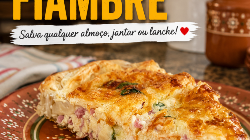 Quiche de Fiambre. Salva qualquer almoço, jantar ou lanche!