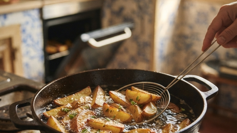 Batatas Fritas com Casca Estaladiças