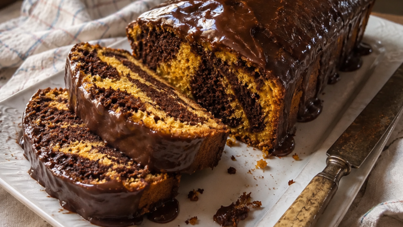 Bolo Mármore de Cenoura. O favorito cá de casa