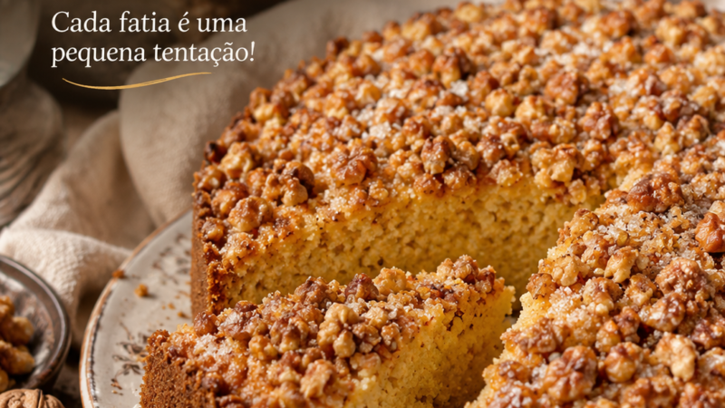 Bolo de Noz. Cada fatia é uma pequena tentação!