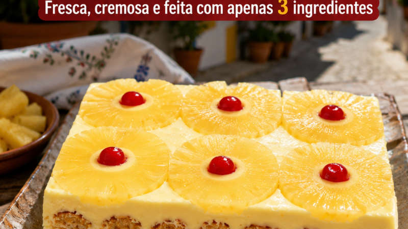 Sobremesa rápida de Ananás com 3 Ingredientes