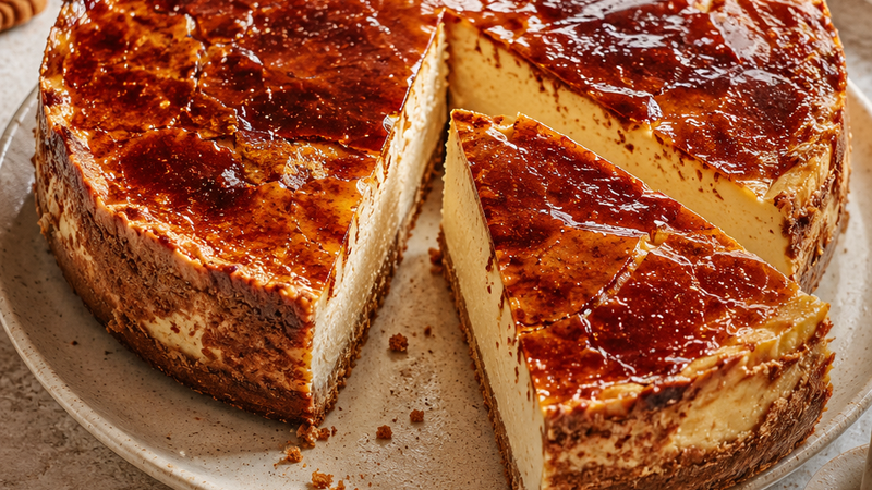 Cheesecake de Crème Brûlée com Biscoff