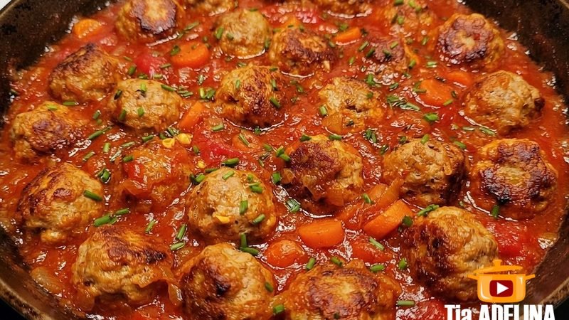 Almôndegas Fritas com Molho de Tomate