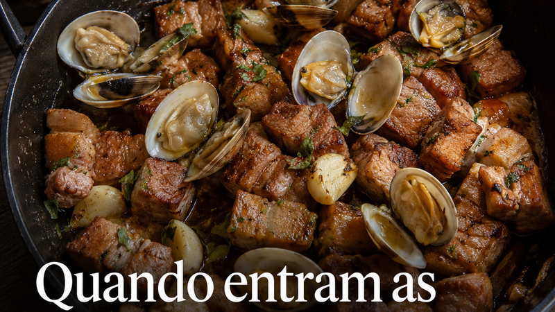 CARNE DE PORCO À ALENTEJANA. O SEGREDO ESTÁ NO MOMENTO DAS AMÊIJOAS