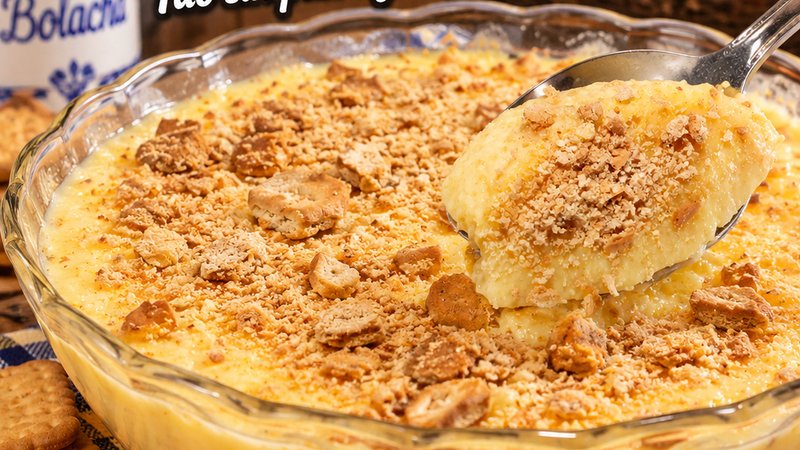 Pudim Mandarim com Bolacha Tostada